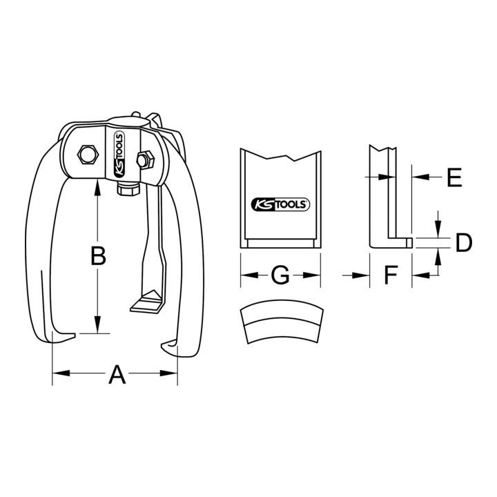 KS Tools Universal-Abzieher 3-armig mit Gleithammer, 15-70mm, 65mm
