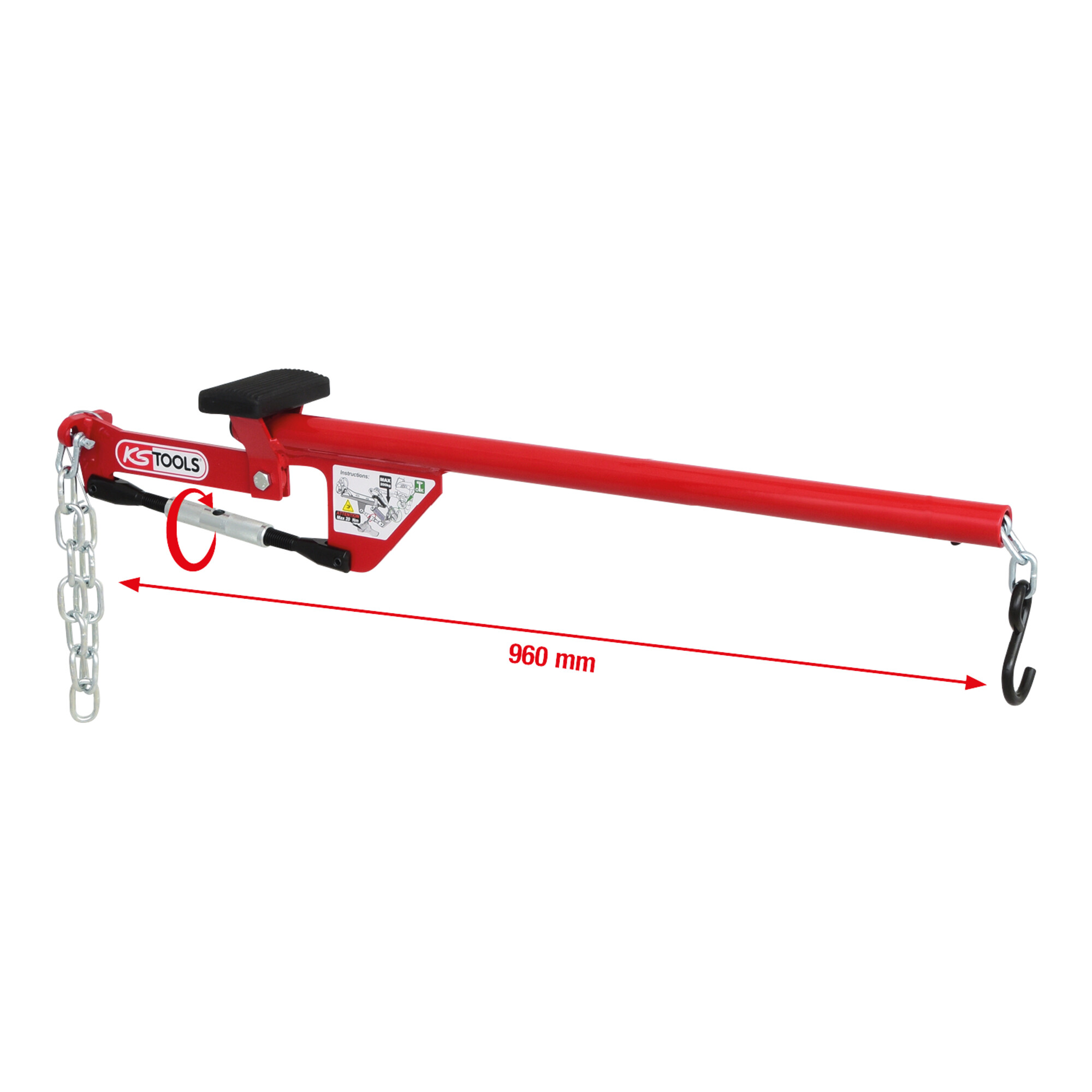 KS Tools Universal-Achshebel mit Kette aus Chrom-Vanadium-Stahl L960 mm, 7001495