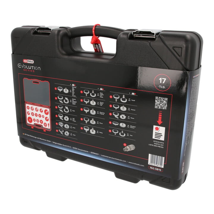 KS Tools Universal-Entlüfterstutzen-Adapter-Satz zur Bremsenentlüftung, 17-tlg