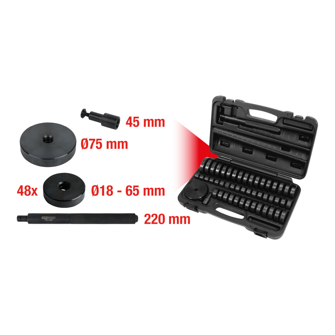 KS Tools Universal-Lager- und Buchsentreiber-Satz, 51-teilig