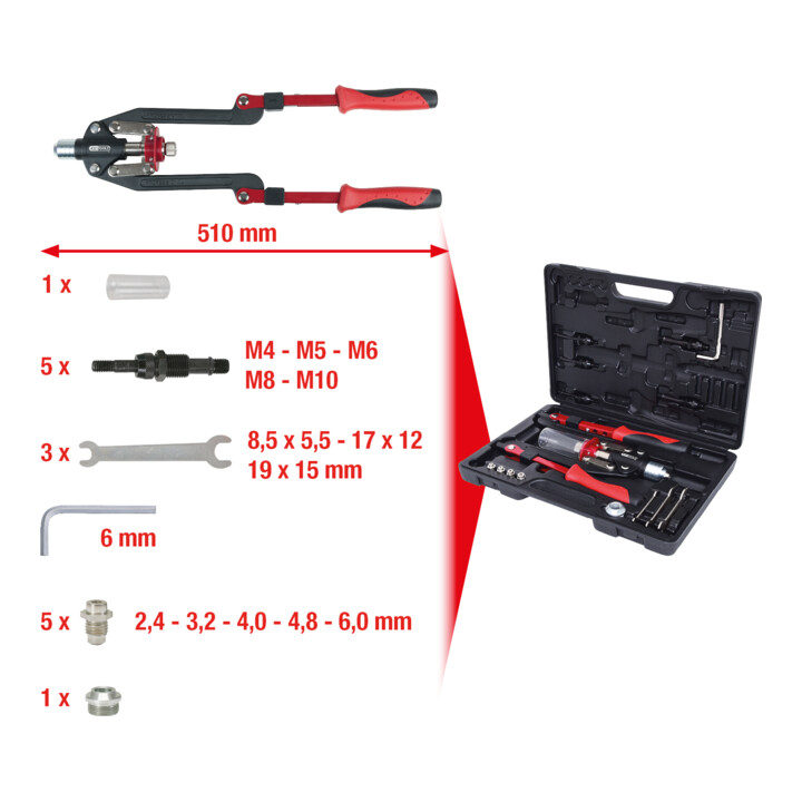 KS Tools Universal-Nietzangen-Satz, 11-teilig