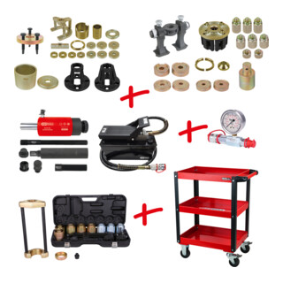 KS Tools Universal Radlagermontage und Demontage-Satz mit Servicewagen, 110-tlg