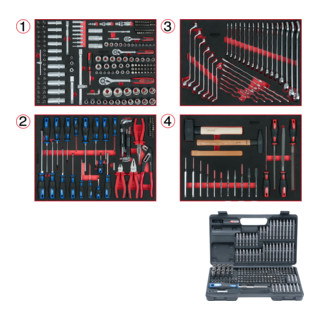 KS Tools Universal-Systemeinlagen-Satz für 4 Schubladen mit 515 Premium-Werkzeugen