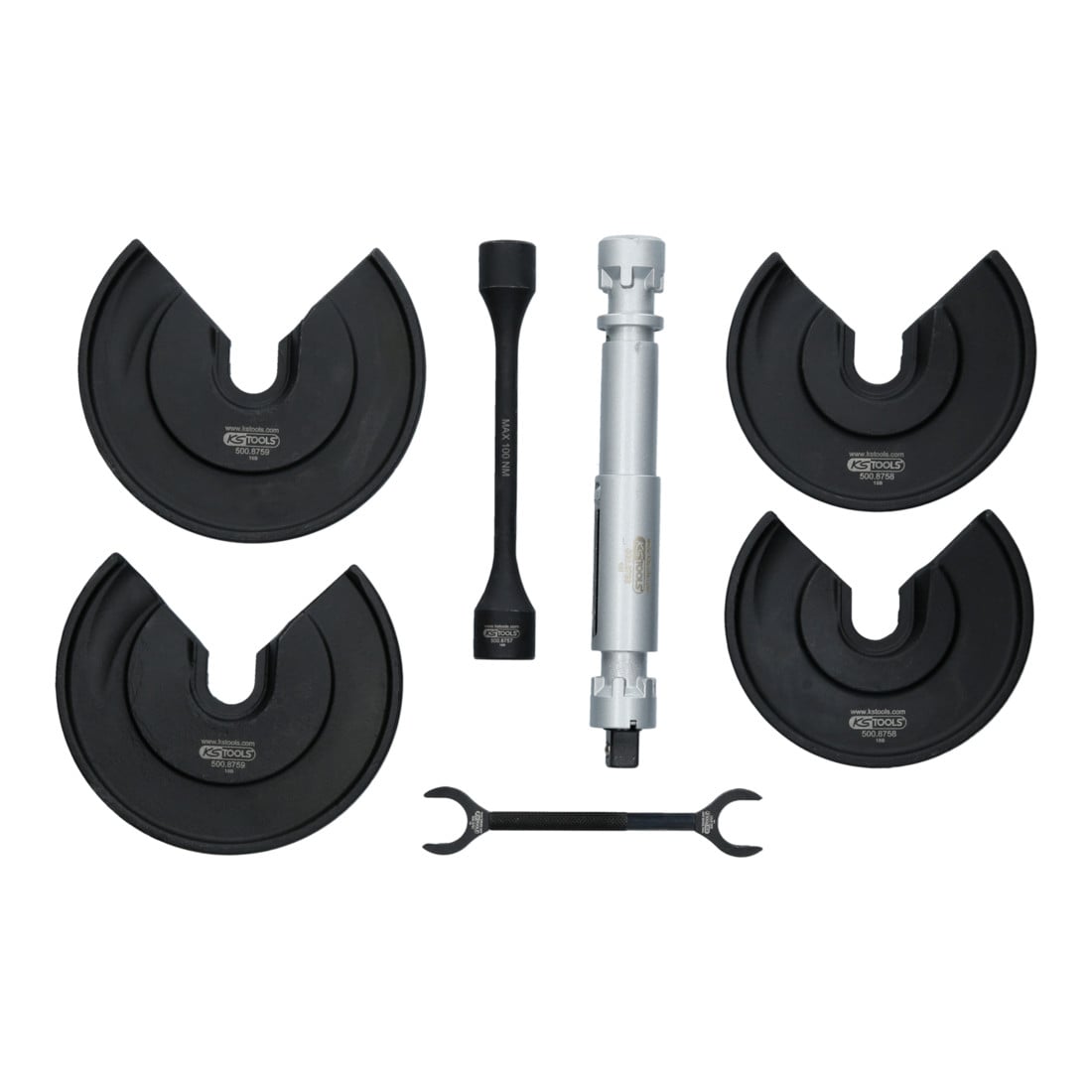 KS Tools Universal-Teleskop-Centerspanner-Satz für innenliegende Federn, 9-tlg.