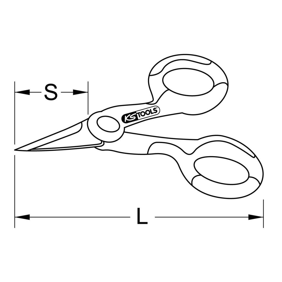 KS Tools Universal-Werkstattschere, 140mm, rot