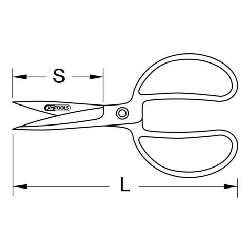 KS Tools Universalschere, 190mm, schwarz-rot