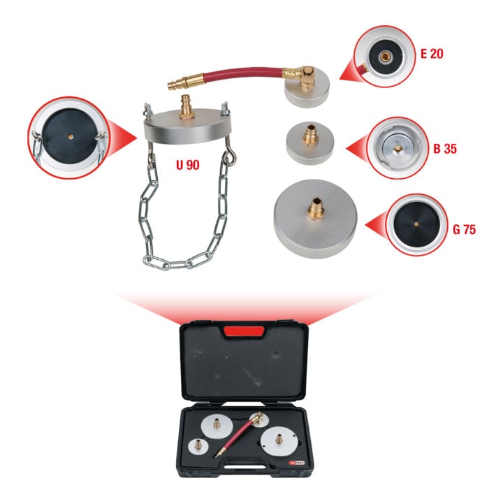 KS Tools universele adapterset voor remontluchting, 4 stuks.