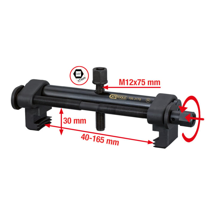KS Tools universele gegroefde katrol trekker diameter 40-165 mm