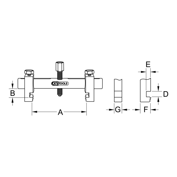 KS Tools universele gegroefde katrol trekker diameter 40-165 mm