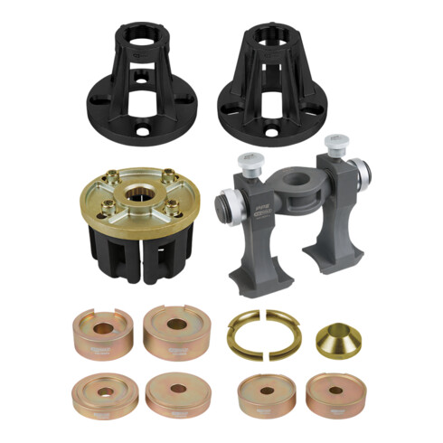 KS Tools universele gereedschapsset voor compacte wiellager montage, demontage en voor het uitpersen van aandrijfassen , 20 st.