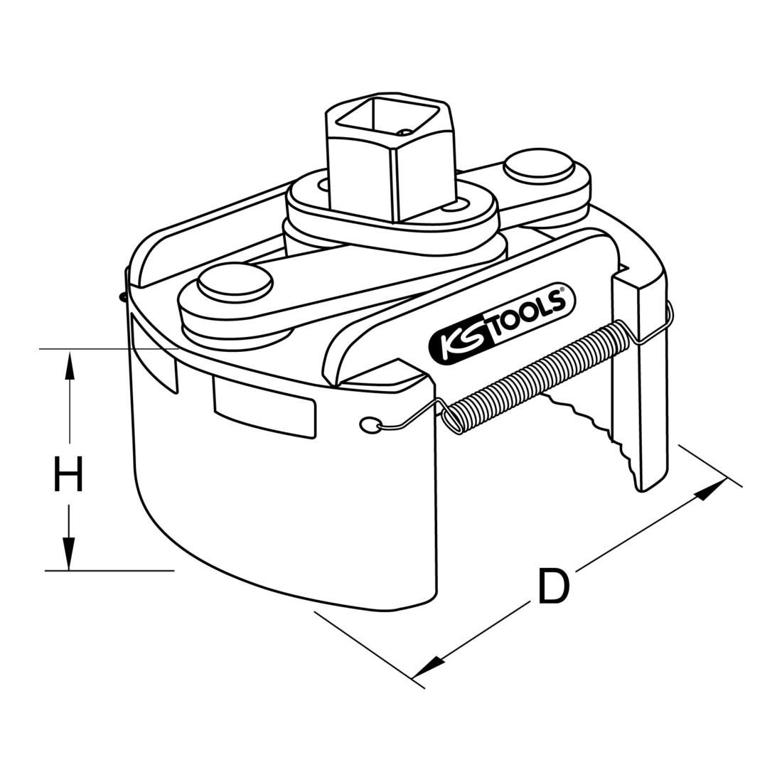 KS Tools universele oliefilter spansleutel 104-150 mm