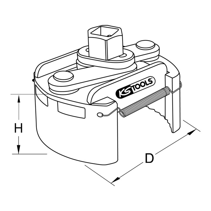 KS Tools universele oliefilter spansleutel 104-150 mm