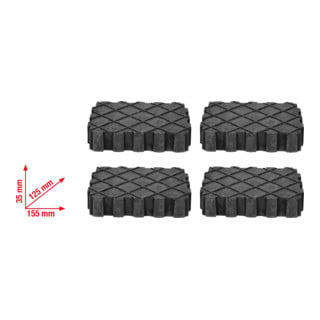 KS Tools universele rubberen pad set voor hefplatform, 4 dlg.