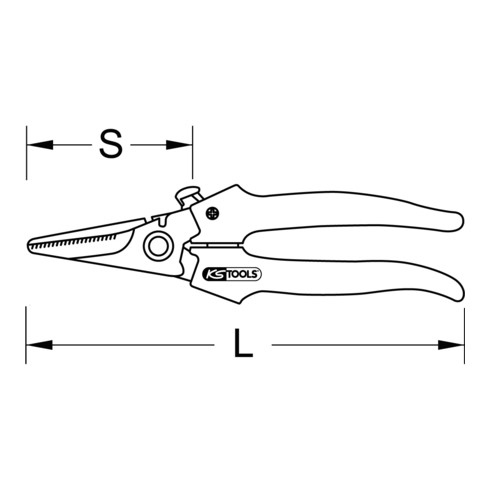 KS Tools universele schaar, getand, 145mm