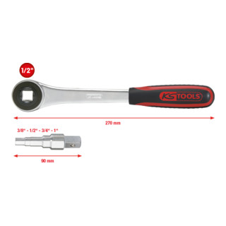 KS Tools universele steeksleutelset 3/8"-1", 2 st.