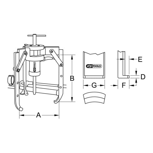 KS Tools universele trekker 3-arm