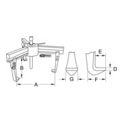 KS Tools universele trekker 3-arm, zware uitvoering, 150-700mm-5
