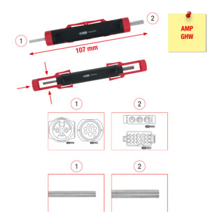 KS Tools Utensile di sblocco del cavo per spine e prese rotonde da 1,5 / 3,5mm