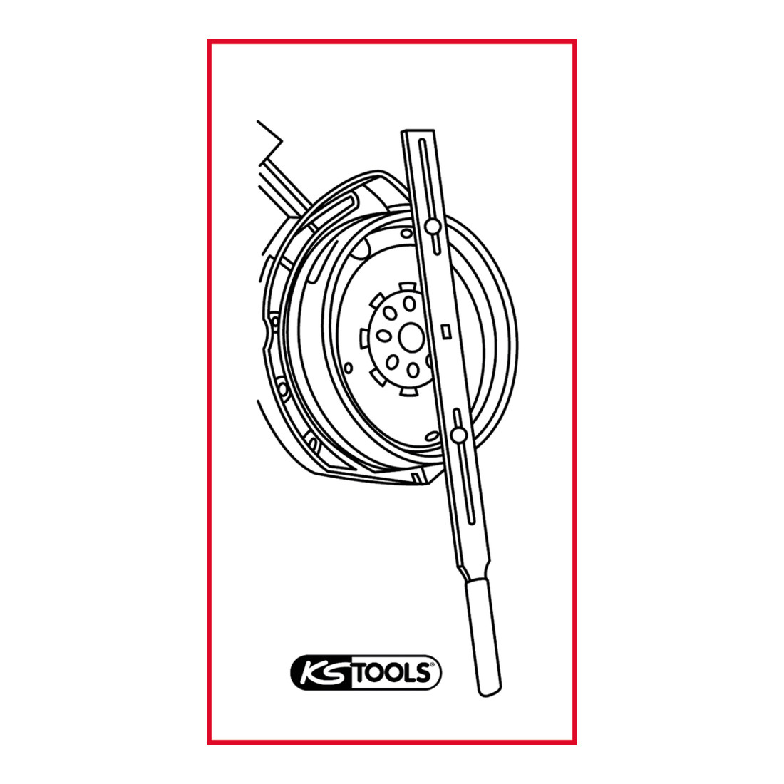 KS Tools Utensile per il test del volano a doppia massa senza disco angolare e comparatore, 15pz.