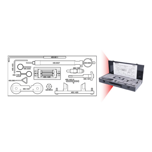 KS Tools Utensili per la regolazione del motore VAG, 17pz.