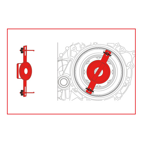 KS Tools Utensili per montaggio frizione DCT per Ford / Volvo, 6pz.