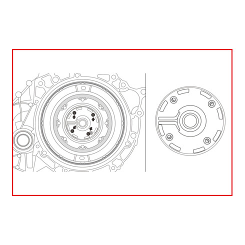 KS Tools Utensili per montaggio frizione DCT per Ford / Volvo, 6pz.