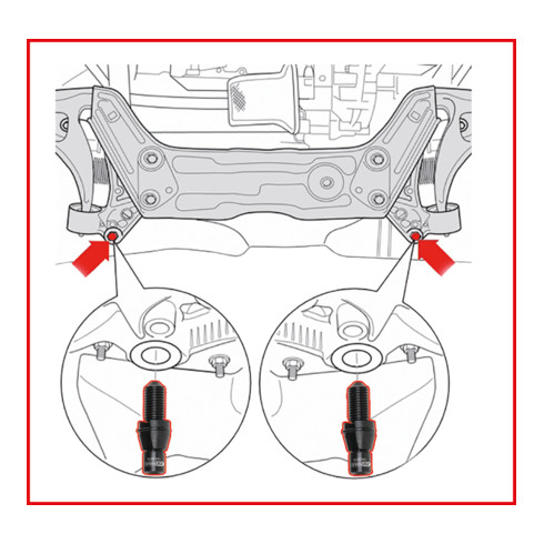KS Tools VAG bevestigingsbouten set voor subframe M12 x 1,5, 4 dlg.