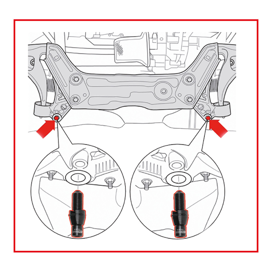 KS Tools VAG bevestigingsbouten set voor subframe M12 x 1,5, 4 dlg.