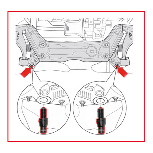 KS Tools VAG bevestigingsbouten set voor subframe M14 x 1,5, 4 dlg.