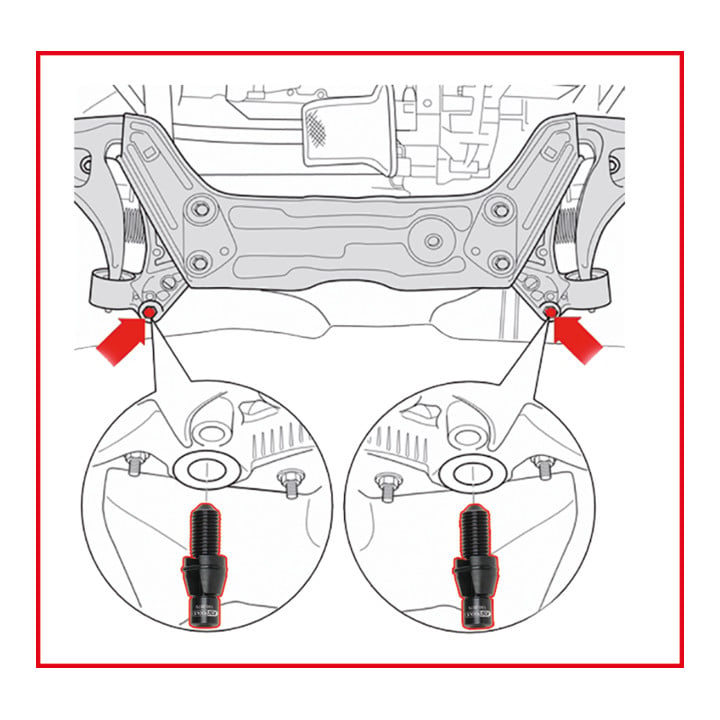 KS Tools VAG bevestigingsbouten set voor subframe M14 x 1,5, 4 dlg.