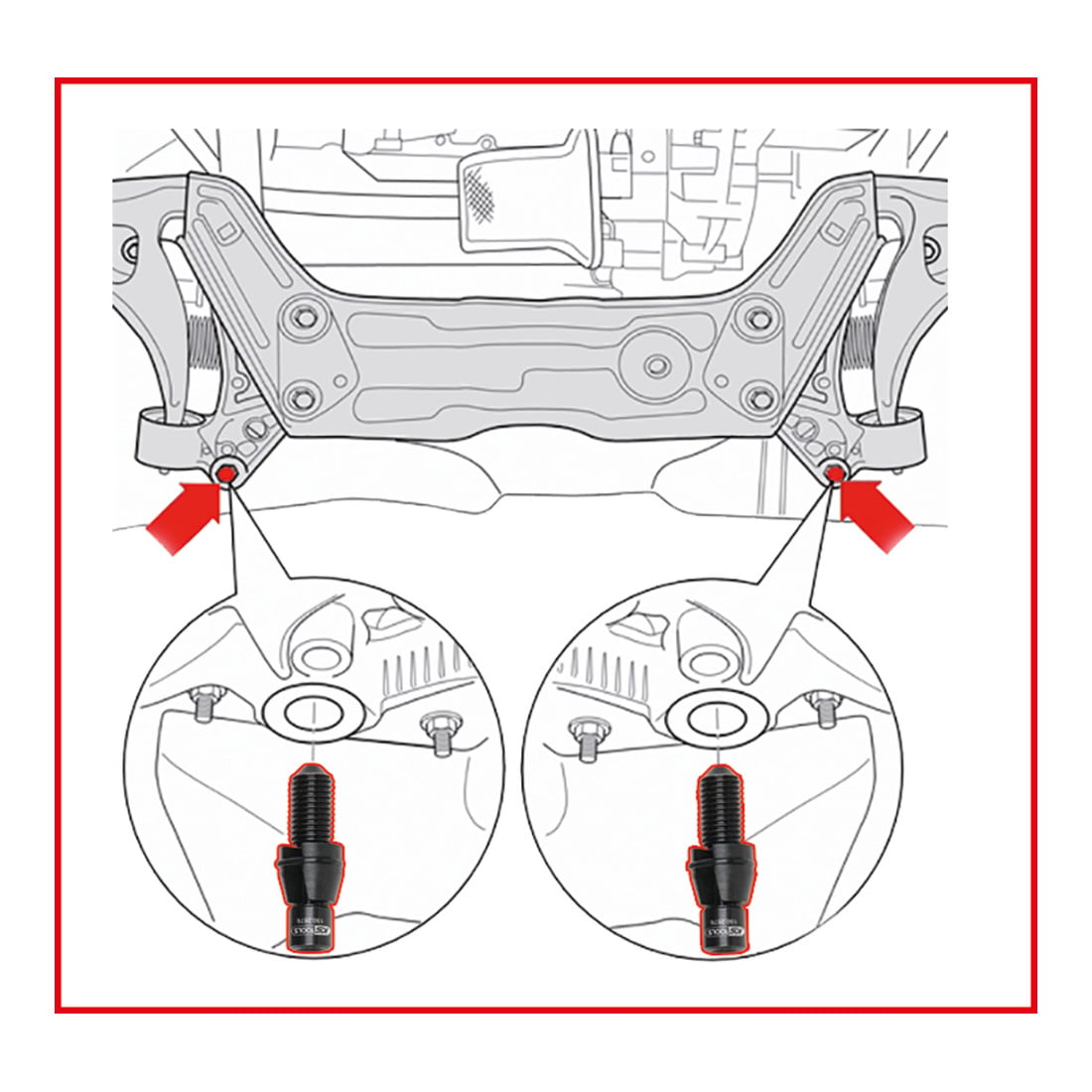 KS Tools VAG bevestigingsbouten set voor subframe M14 x 1,5, 4 dlg.