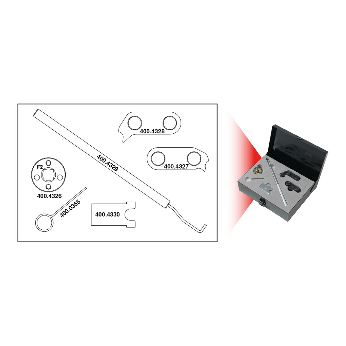 KS Tools VAG - motor afstel gereedschap set, 7 dlg