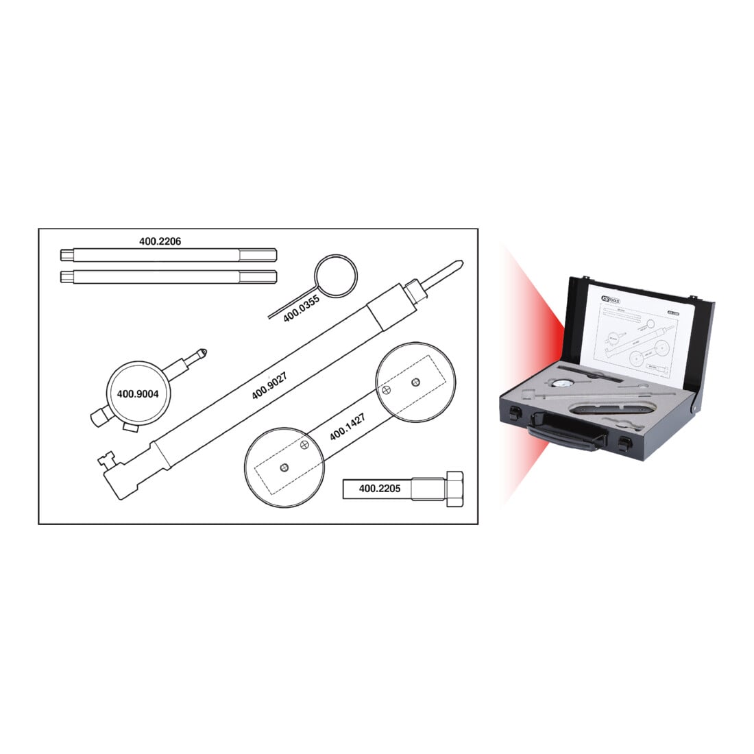 KS Tools VAG - Motoreinstell-Werkzeug-Satz, 7-teilig Audi A3, VW
