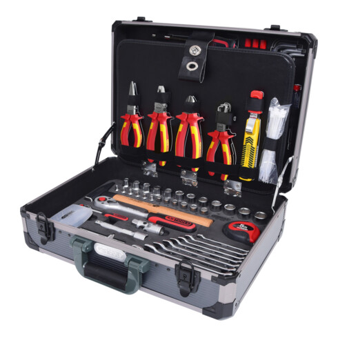 KS Tools Valigetta portautensili 1/4" + 1/2" per elettricisti, 128pz.