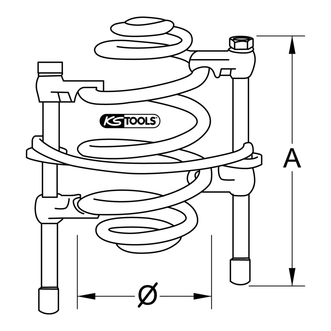KS Tools veercompressor met veiligheidsbeugel