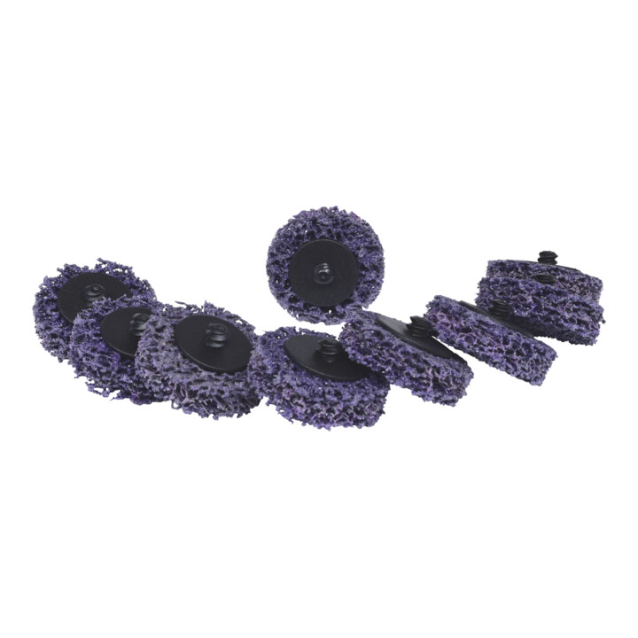 KS Tools vervangings schuurpads, Ø50mm Strokenwiel paars pak van 10