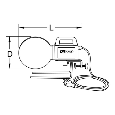 KS Tools verwarmingsspiegel 800 W, Ø 180mm