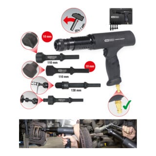 KS Tools Vibro-Impact Druckluft-Meißelhammer-Satz, 6-tlg.