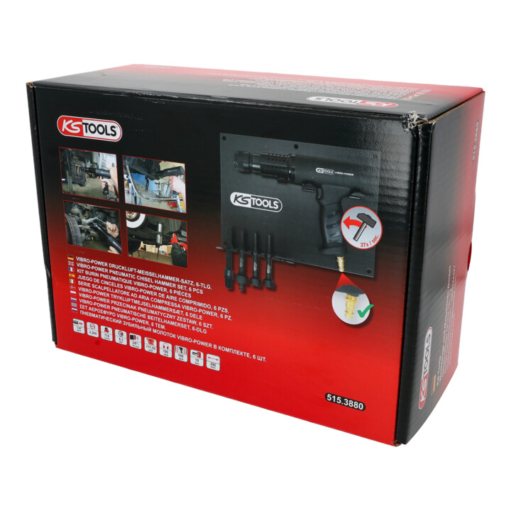 KS Tools Vibro-Impact Druckluft-Meißelhammer-Satz, 6-tlg.