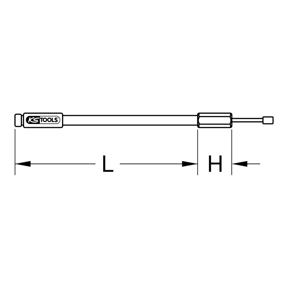 KS Tools Vis de force hydrauliques, 13 mm, G1/2" x14Gx410 mm