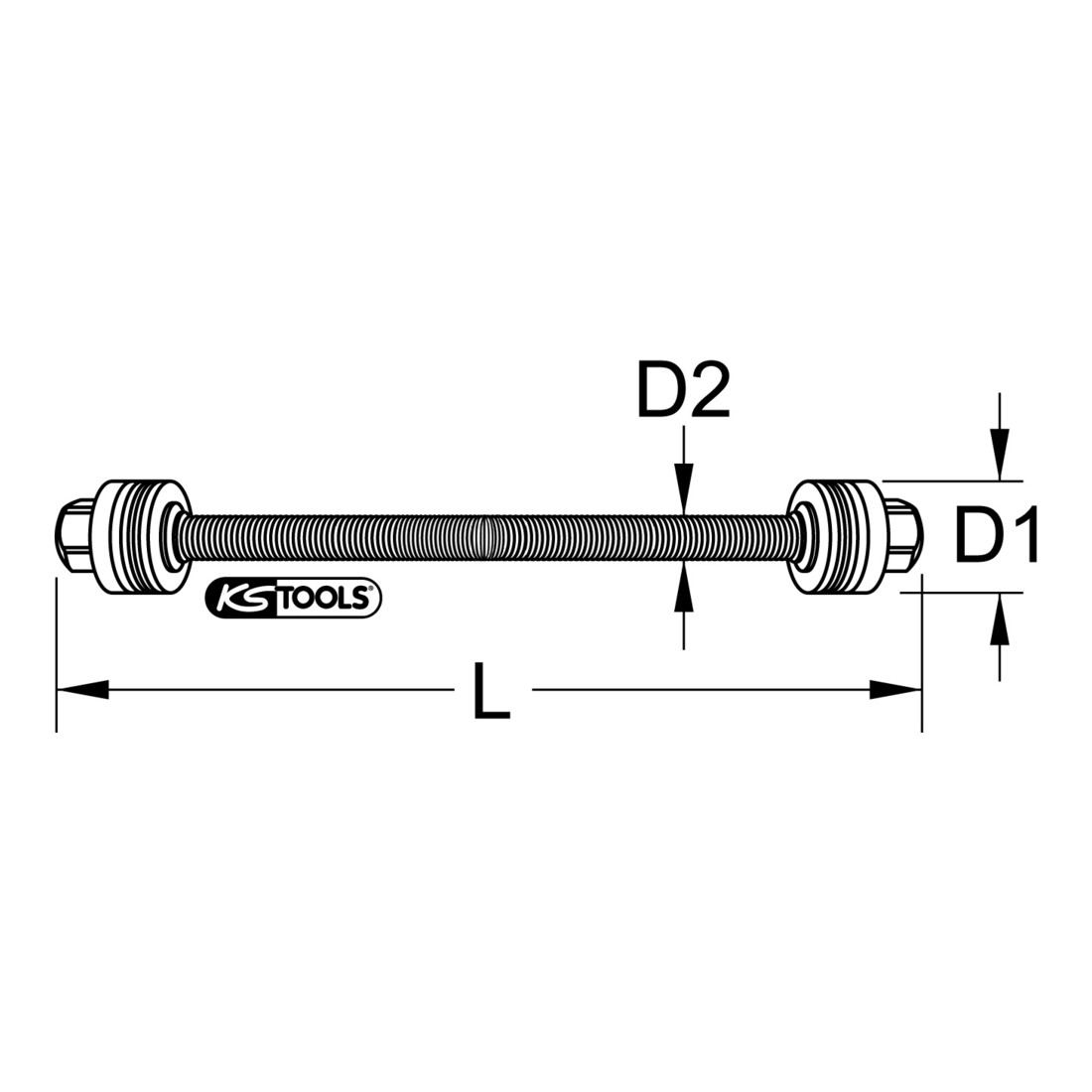 KS Tools Vite di pressione filettato trapezoidale con 2 cuscinetti reggispinta