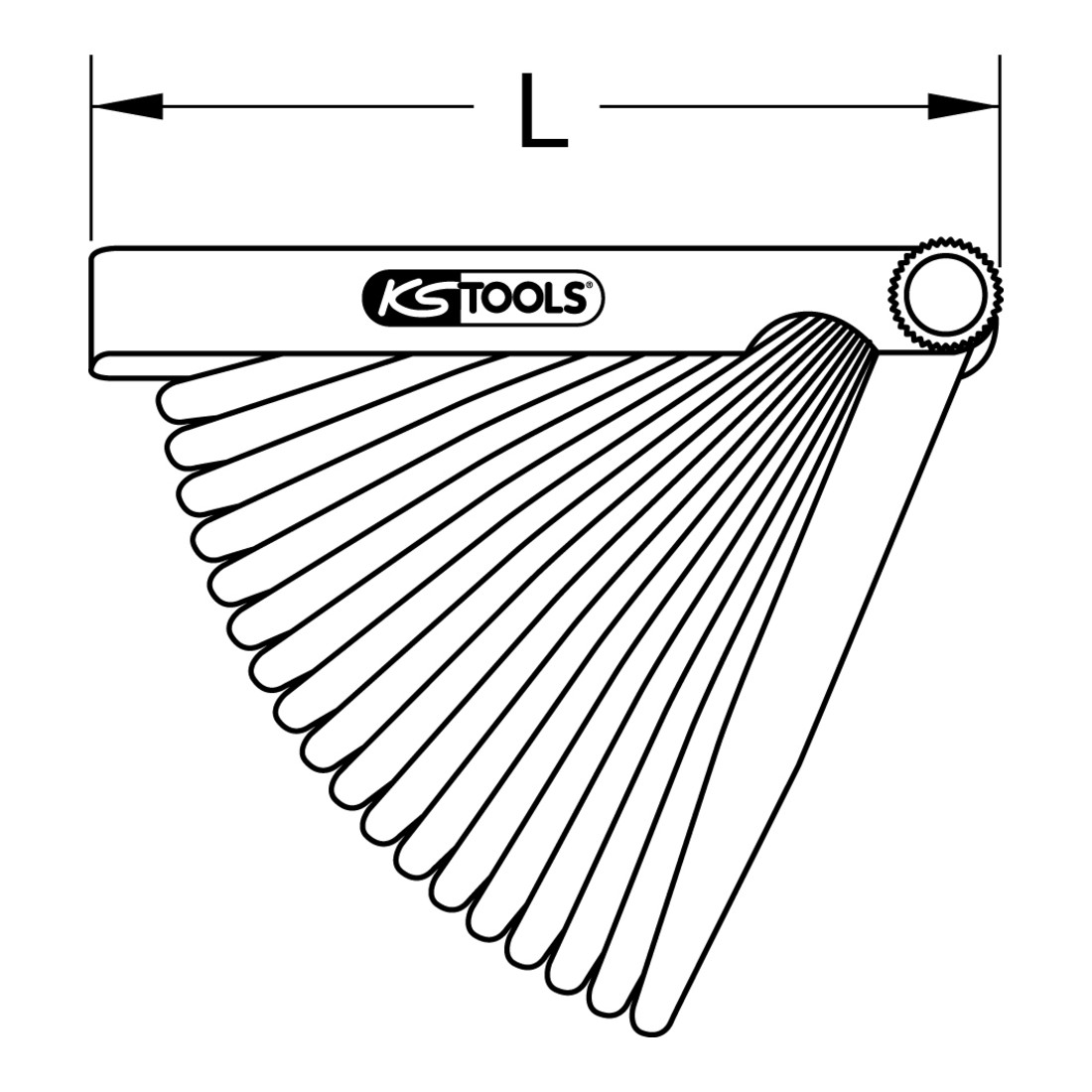 KS Tools voelermaat, 20 vellen, 0.05-1mm
