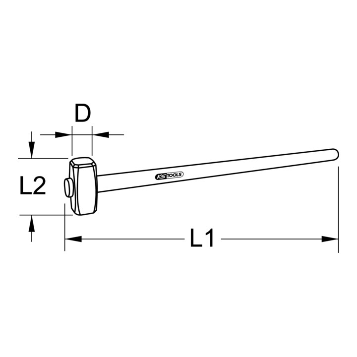 KS Tools Vorschlaghammer mit Eschestiel, 5000g