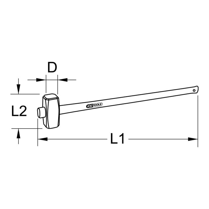 KS Tools Vorschlaghammer mit Fiberglasstiel, 3000g