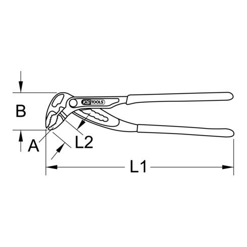 KS Tools Wasserpumpenzange mit Druckknopfverstellung