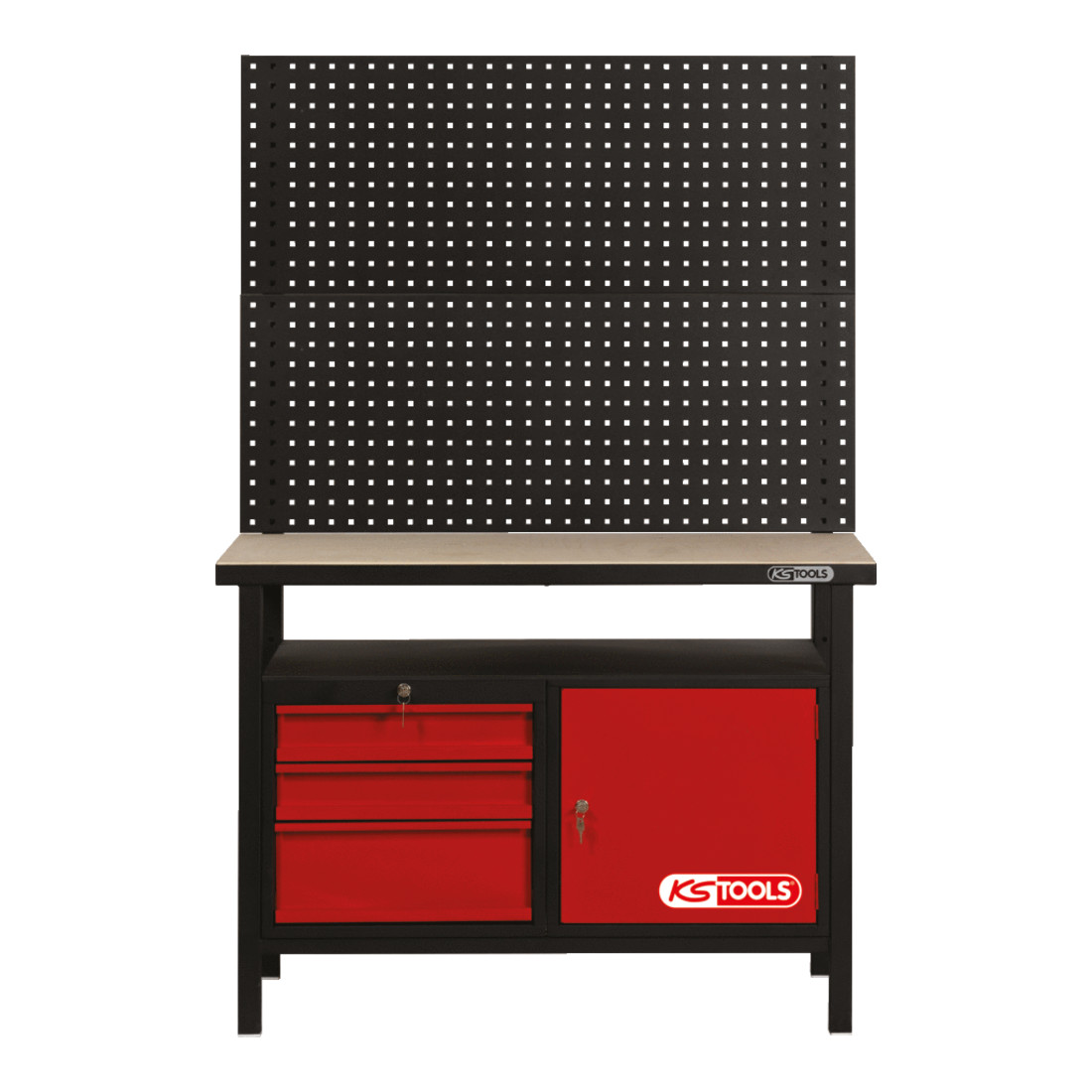 KS Tools werkbank met 3 laden en 1 deur, H840xB1200xD600mm