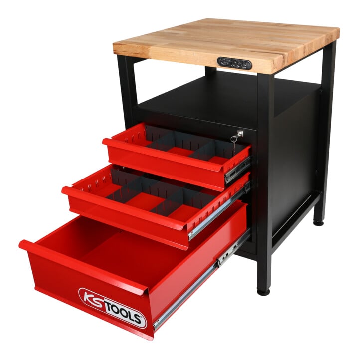 KS Tools Werkbank mit 3 Schubladen, H840xB600xT600mm