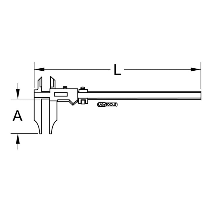 KS Tools Werkstatt-Messschieber ohne Spitzen, 0-1000mm
