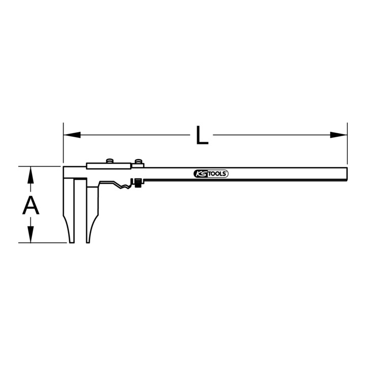 KS Tools Werkstatt-Messschieber ohne Spitzen, 0-500mm