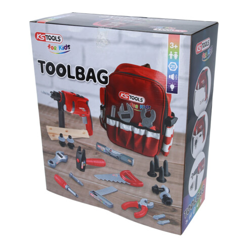 KS Tools Werkzeug-Rucksack für Kinder mit Sortiment, 25-tlg